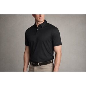 Charles Tyrwhitt Mens Black Short Sleeve Jersey Polo Shirt XL NWT